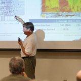 Public meetings were central to the SNAMP project. Scott Stephens at the 2012 annual meeting. PHOTOS: Shufei Lei