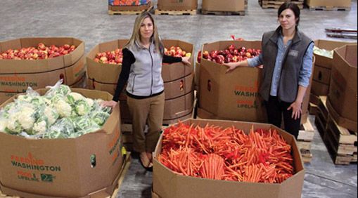 The Alameda County Community Food Bank was an early adopter in formalizing their nutrition policies. Allison Pratt and Jenny Lowe manage nutrition policy. PHOTO: Molly Oleson