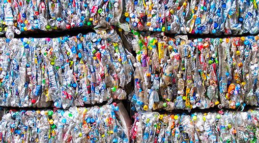 pile of plastics to be recycled